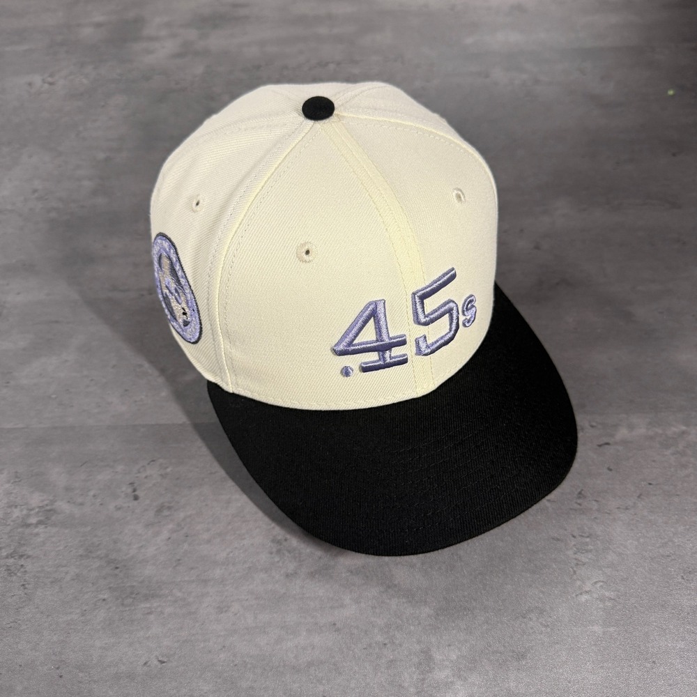 Hat Club Houston Astros Colt .45s New Era Cap 7 1/8 Off White Black Silver Metal